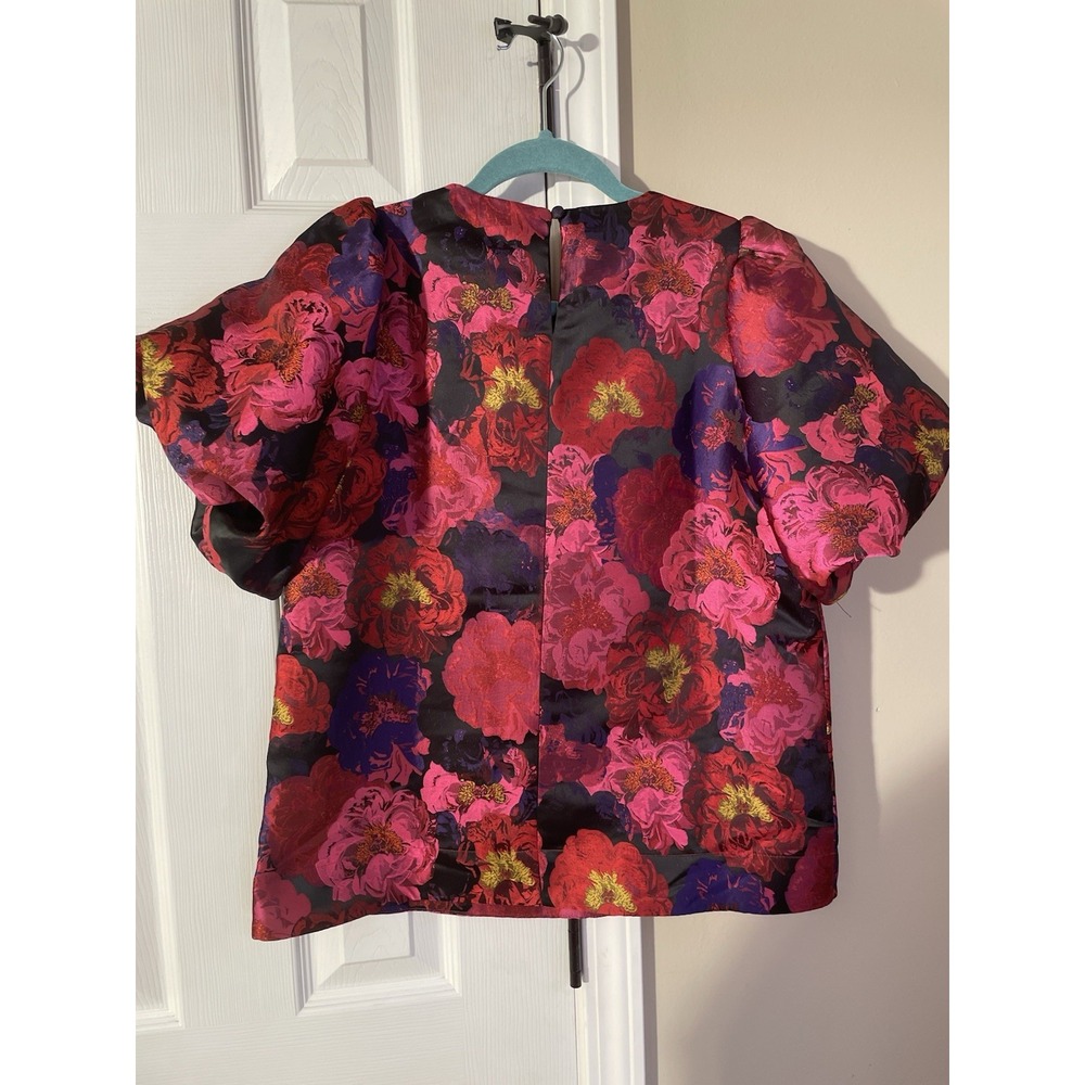 Tuckernuck + Pomander Place Camellia Jacquard Lyla Puff Sleeve Blouse | XS - Picture 5 of 7